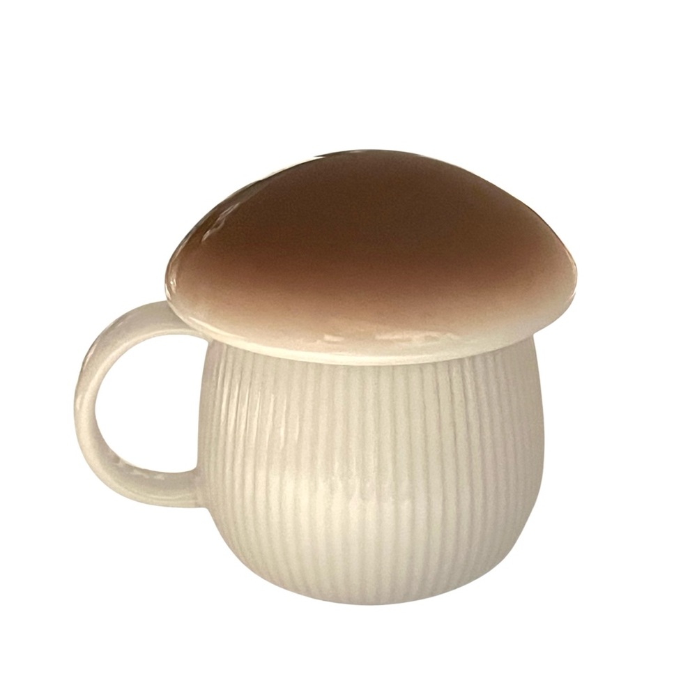 World Market Lidded Ceramic Mushroom Cup.